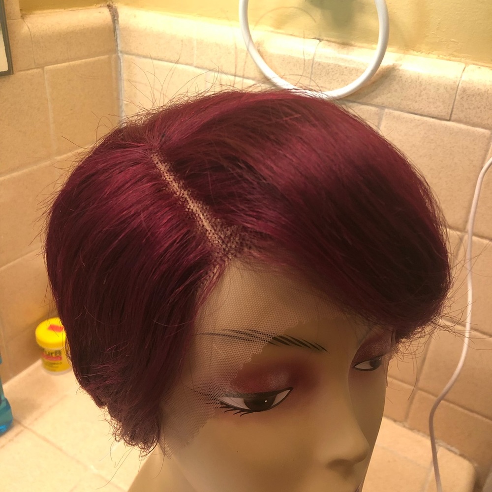 Lace from human hair wig
